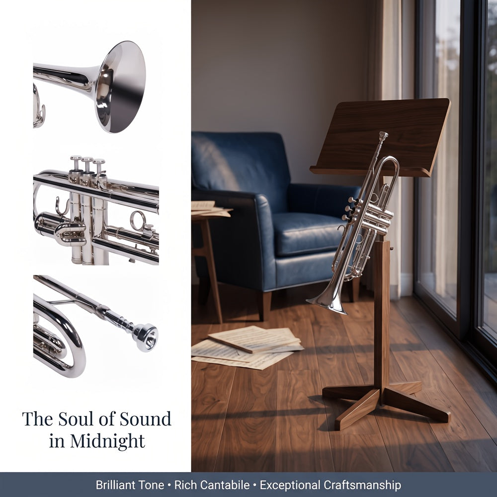 B Flat Silvery Bb Trumpet for Concert Band with Case