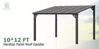Outdoor Gazebo & Pergola Set - Hard Top Lean-to Wall Mounted Aluminum Alloy Awning With Canopy Roof, Outdoor All-Weather Cover For Patio, Backyard, Deck, Shade & Rain Protection(Multi-size Selection)