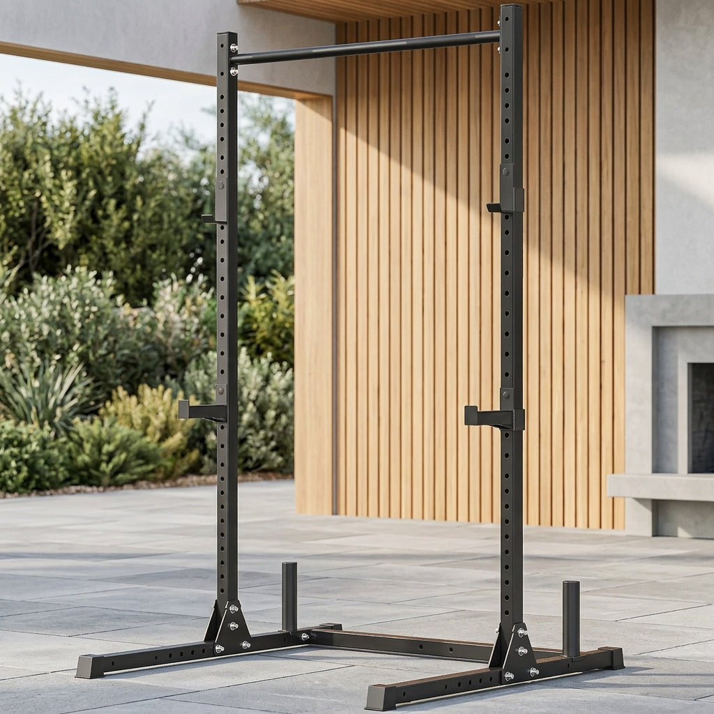 Power Rack for Home Squats and Bench Presses — 800 lb Capacity, Pull-Up Bar and Plate Storage