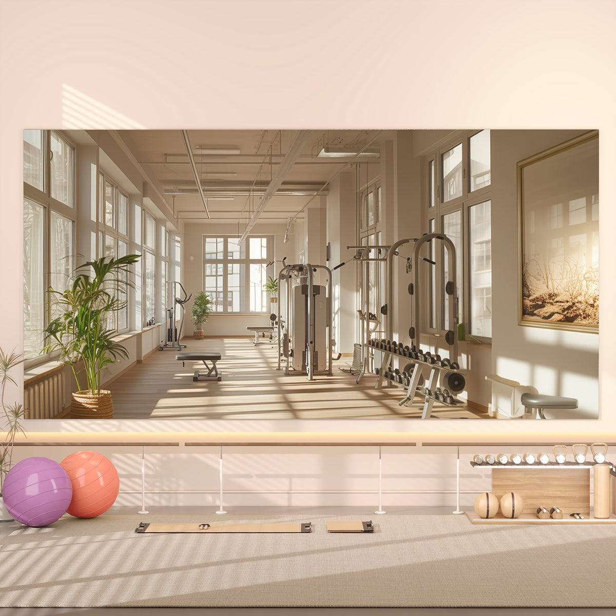 Hasipu Home Gym Mirror Large Full Body Mirror for Yoga, Large Wall Mirror Full Length for Fitness, Garage, Dance Studio, 0.16in Tempered Glass Frameless Mirror-1pc/2pcs/3pcs