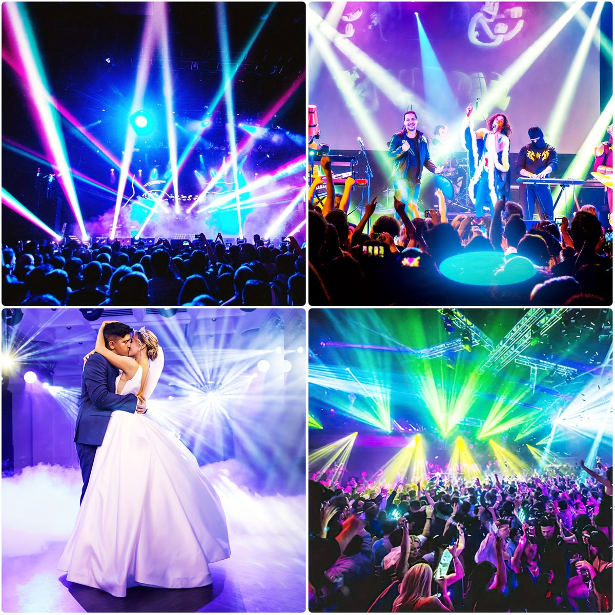 DJ Lights Moving Head Light 8 Color 8 GOBO Stage Light LED Spotlight DMX And Sound Activated Control for Wedding DJ Disco Parties Church Live Show Bar Christmas Lights