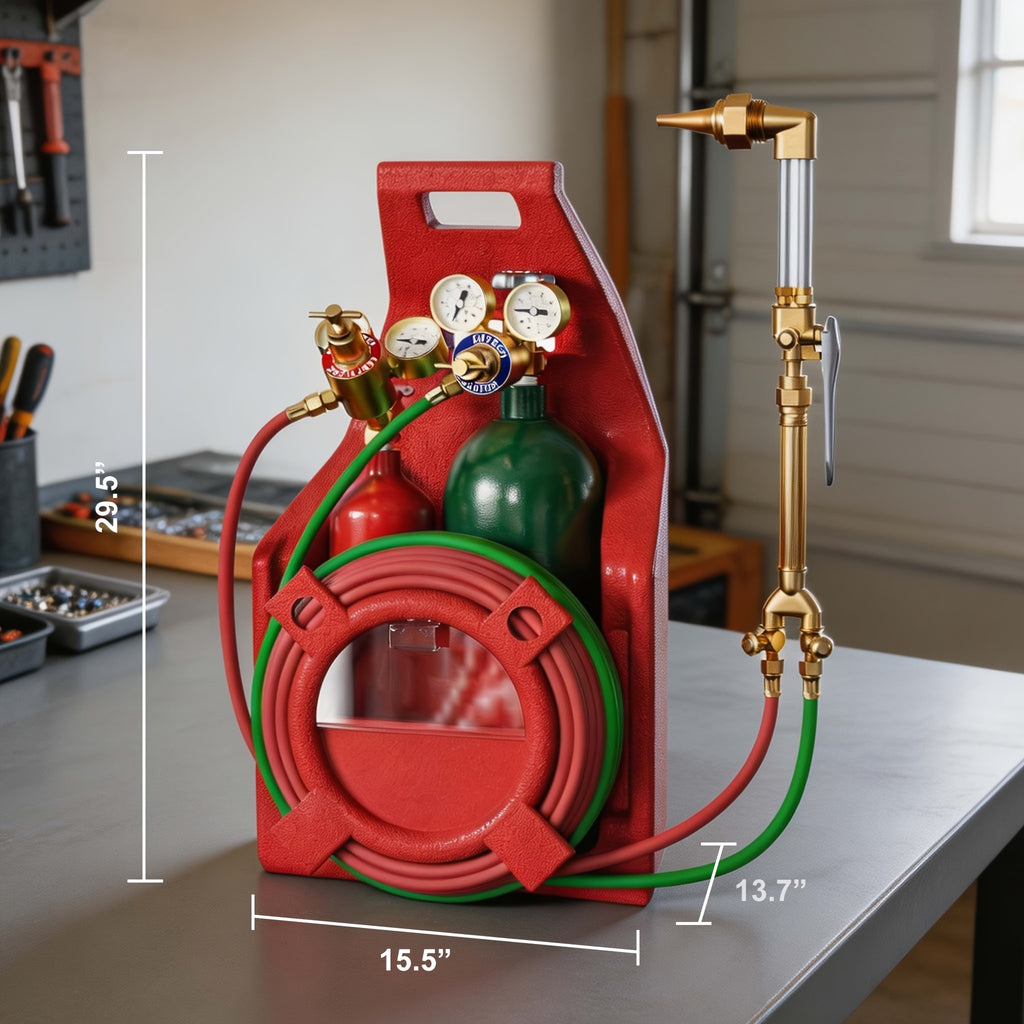 Portable Oxygen Acetylene Oxy Welding Cutting Torch Kit W/Gas Tank, Torch Cutting and Welding Portable Kit