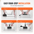 VEVOR Drywall Skimming Blade Set, 7/10/14/16/24 in Skimming Blades + 34 - 81.6 in Extension Handle Pole, Stainless Steel Knife Professional Skim Coat Tools, for Gyprock/WallBoard/Plasterboard