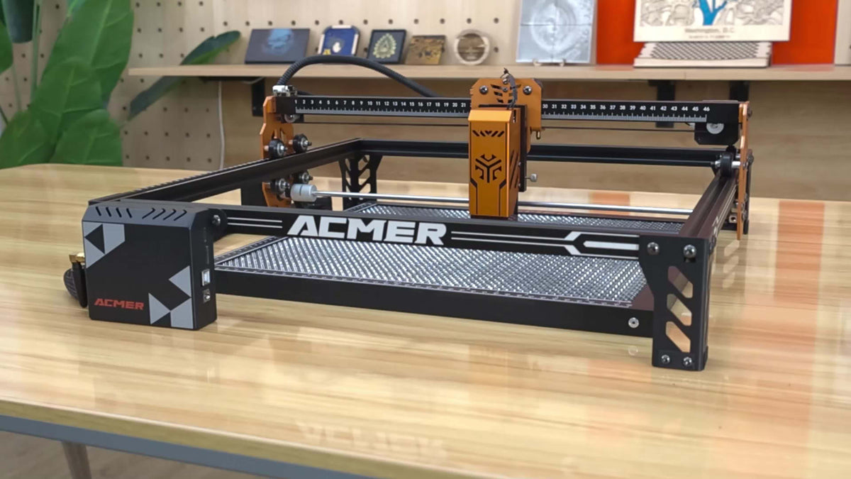 ACMER P1S Pro Laser Engraving Machine, 6W Laser with Z-Axis Lifting Module, WiFi Module, Engraving Accuracy of 0.01mm, 380mm X 370mm Work Area, Diode CNC Machine Tool Blue Light Laser Cutter, Ideal for DIY Craft Enthusiasts, Great Mother's Day Gift