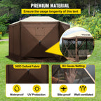 VEVOR Pop-Up Screen Gazebo Tent in 10 ft or 12 ft Sizes for Camping, Picnics and Backyard Gatherings