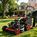 Push-Type Gasoline Lawnmower, 21 Inch, Suitable for Large Yards, Four-Stroke Engine, for Garden Landscaping And Weeding, Black, 210Cc