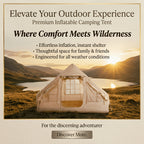 Spacious Luxury Quick-Setup Inflatable Lightweight Glamping Tent, High-Quality High Quality; All-Weather and All-Season Use, Specifically Designed for Sophisticated Camping Enthusiasts, Suitable for Family and Friends' Camping Trips