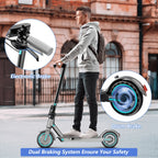 Adult Electric Scooter with A Powerful 350W Motor, Top Speed Of 15 Mph Maximum Range Of 30 Miles 8.5-inch Honeycomb Tires, 3 Adjustable Speeds, One-button Folding Design, Dual Brakes, And App Control. Suitable for Both Men And Women