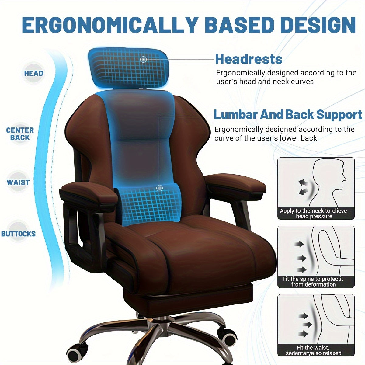 Computer Chair Family Comfortable Sedentary Dormitory Desk Chair Back Recliner Study Office Chair Swivel Chair Adjustable Height