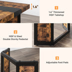 A Spacious Industrial Dining Table Designed for 6 to 8 Individuals, Measuring 71 Inches, Featuring a Robust Metal Frame And a Rustic Brown End, Perfect for Dining Rooms, Kitchens, Or Living Areas