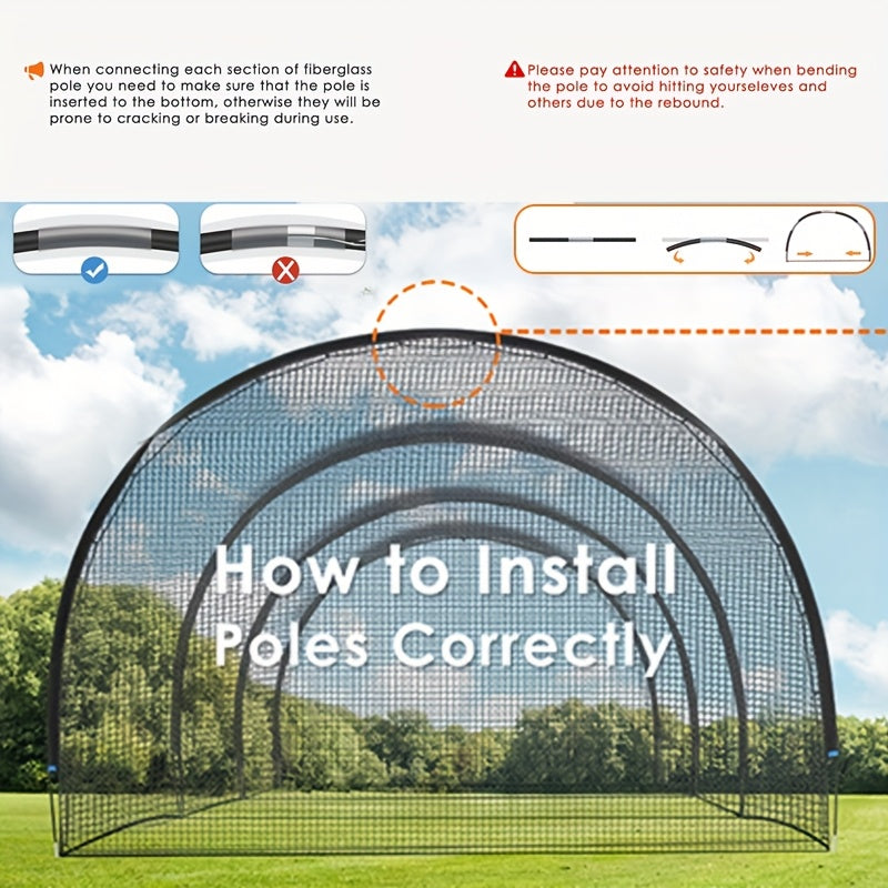 Baseball Batting Cage 20/30Ft for Backyard, Baseball Training Equipment Netting Cages, Golf Softball Baseball Nets for Batting with Frame And Net, Hitting And Pitching Practice