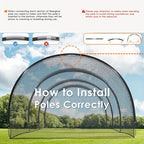 Baseball Batting Cage 20/30Ft for Backyard, Baseball Training Equipment Netting Cages, Golf Softball Baseball Nets for Batting with Frame And Net, Hitting And Pitching Practice