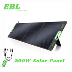 200 Watt Portable Solar Panel Compatible for Power Station - Foldable Solar Panel with MC4 Cable, High-Efficiency Single-Crystalline PV Cells, 4 Kickstands & Lightweight for RV, Camping, Off-Grid Power Generation