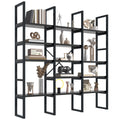 Industrial Bookcase, 71-Inch 5-Tier Triple-Wide Geometric Display Shelf for Home or Office