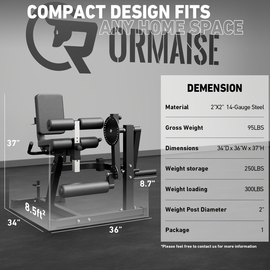 Leg Extension And Curl Machine, Lower Body Special Leg Machine, Leg Rotary Extension for Thigh, Adjustable Leg Exercise Bench with Plate Loaded