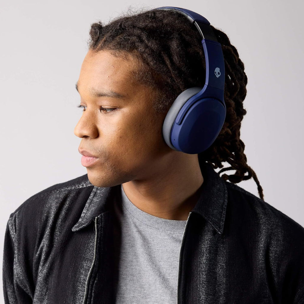 Skullcandy Crusher Evo Wireless Bluetooth Over-Ear Headphones with Adjustable Sensory Bass, Noise Isolating Headset, Personalized Sound via App, Built-in Microphone for Clear Calls, Up to 40 Hours Battery with Rapid Charge, Foldable Comfort Fit for Travel