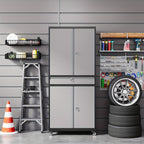 SISESOL Metal Garage Storage Cabinet With Locking Doors And Adjustable Shelves, Rolling Tool Storage Cabinet With 4 Wheels And 1 Drawer - 73" Steel Locking Cabinet For Garage, Warehouse