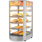5-Tier Food Warmer Pizza Warmer Countertop, Food Warmer Display Pretzel Warmer with LED Lighting Removable Shelves Glass Door, Pastry Display Case for Buffet Restaurant Cafe, 110V 800W
