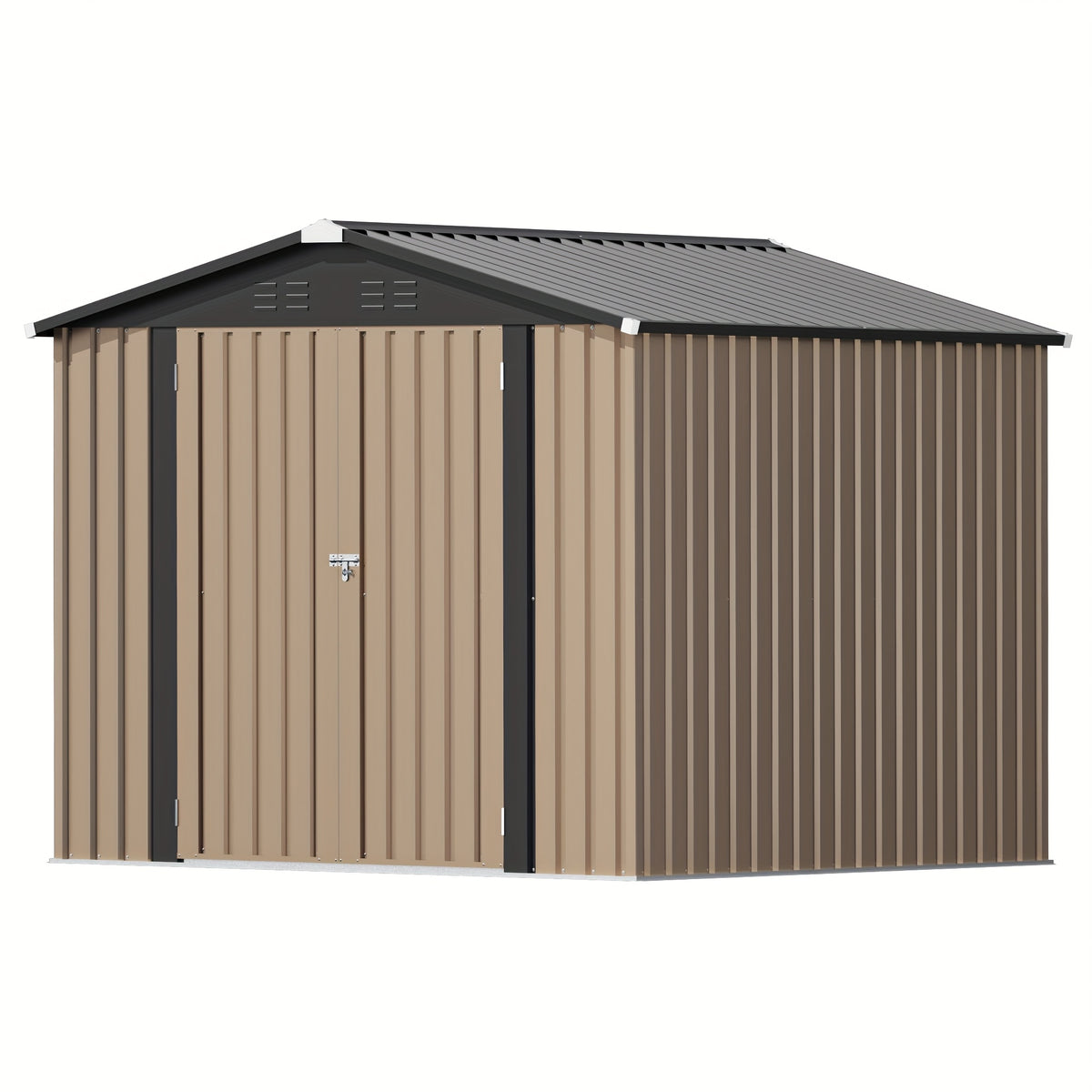 GUNJI Super Size 8 X 8 FT And 10 X 12 FT And 10 X 8 FT Outdoor Storage Shed with Double Hinged Large Door Utility Garden Shed with Lockable Door And Sloped Roof Metal Sheds Outdoor Storage for Garden, Backyard, Patio, And Yard