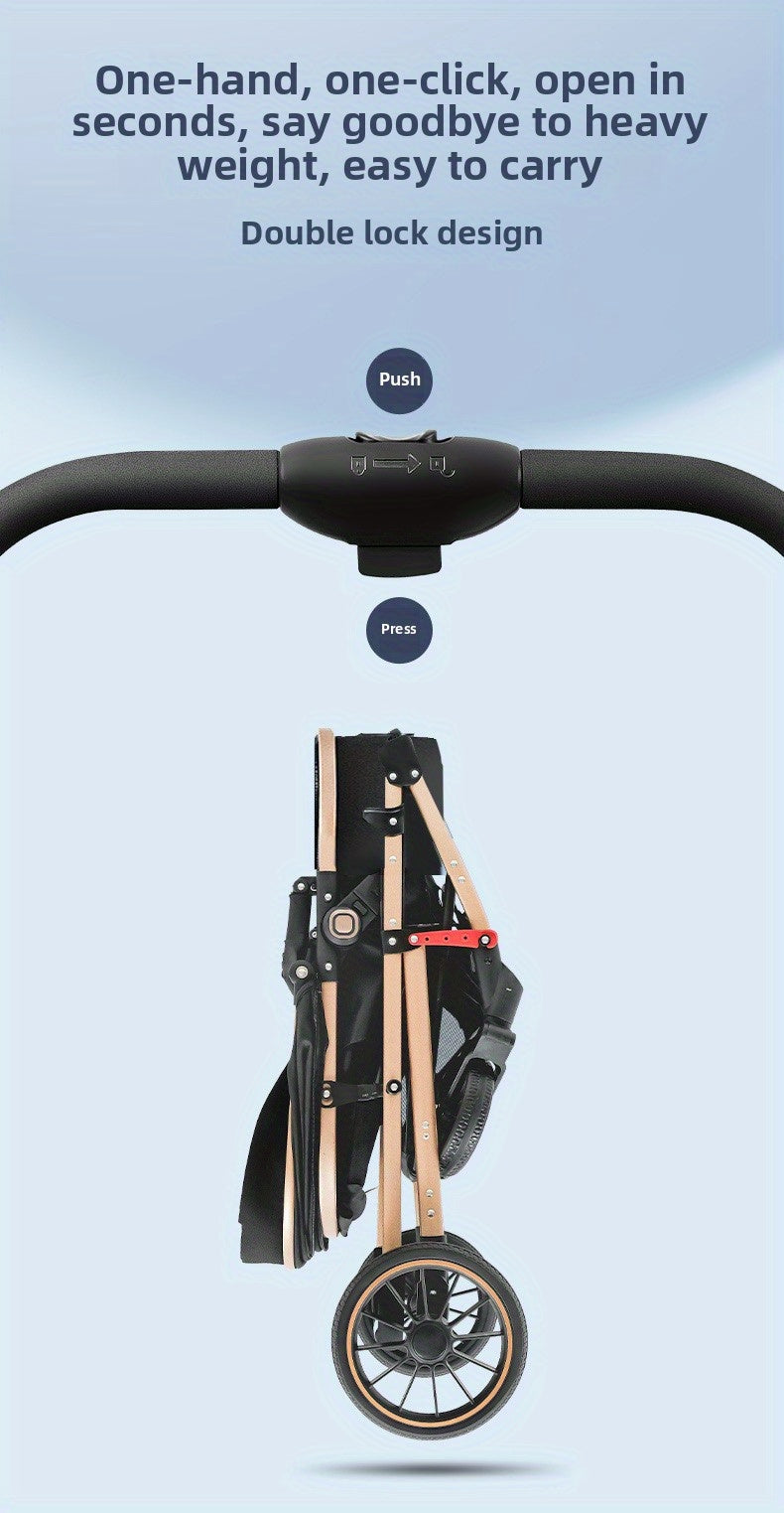 Lightweight Travel Baby Stroller - Quick Folding Design, Adjustable Backrest, Durable Fabric, Compact And Easy to Transport.