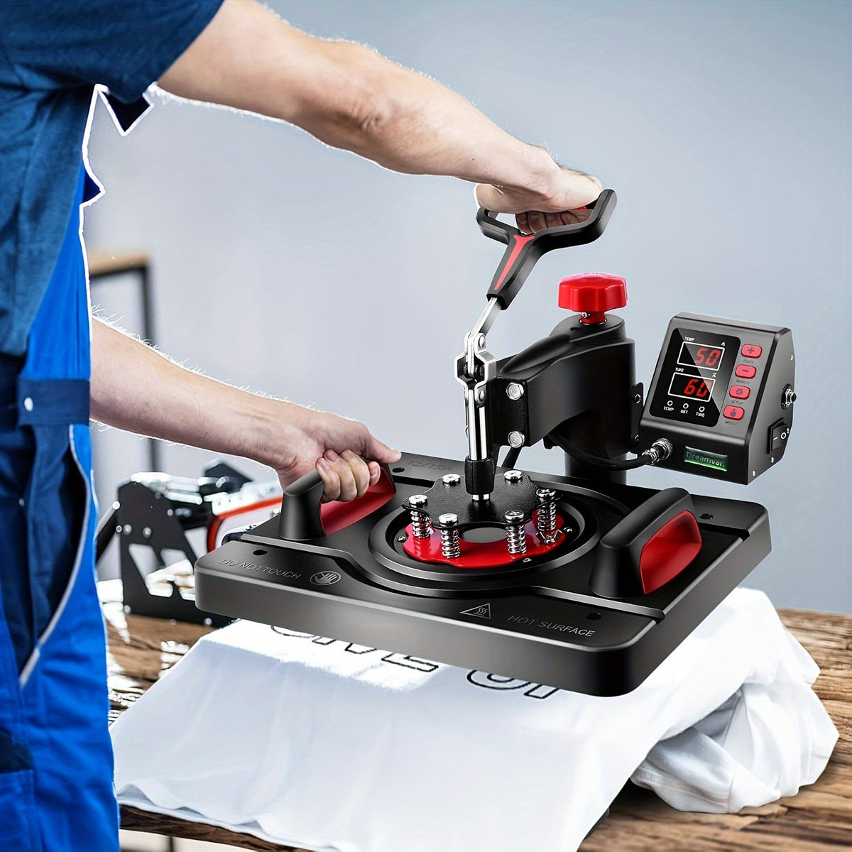8-in-1/5-in-1 15"x12" Heat Press Machine Set, Professional Sublimation Machine, Rotatable T-Shirt Printing Heat Transfer Digital Industrial Quality Heat Press, Suitable For T-Shirts, Bags, Pillows, Mugs, Hats, Plates, Beanies