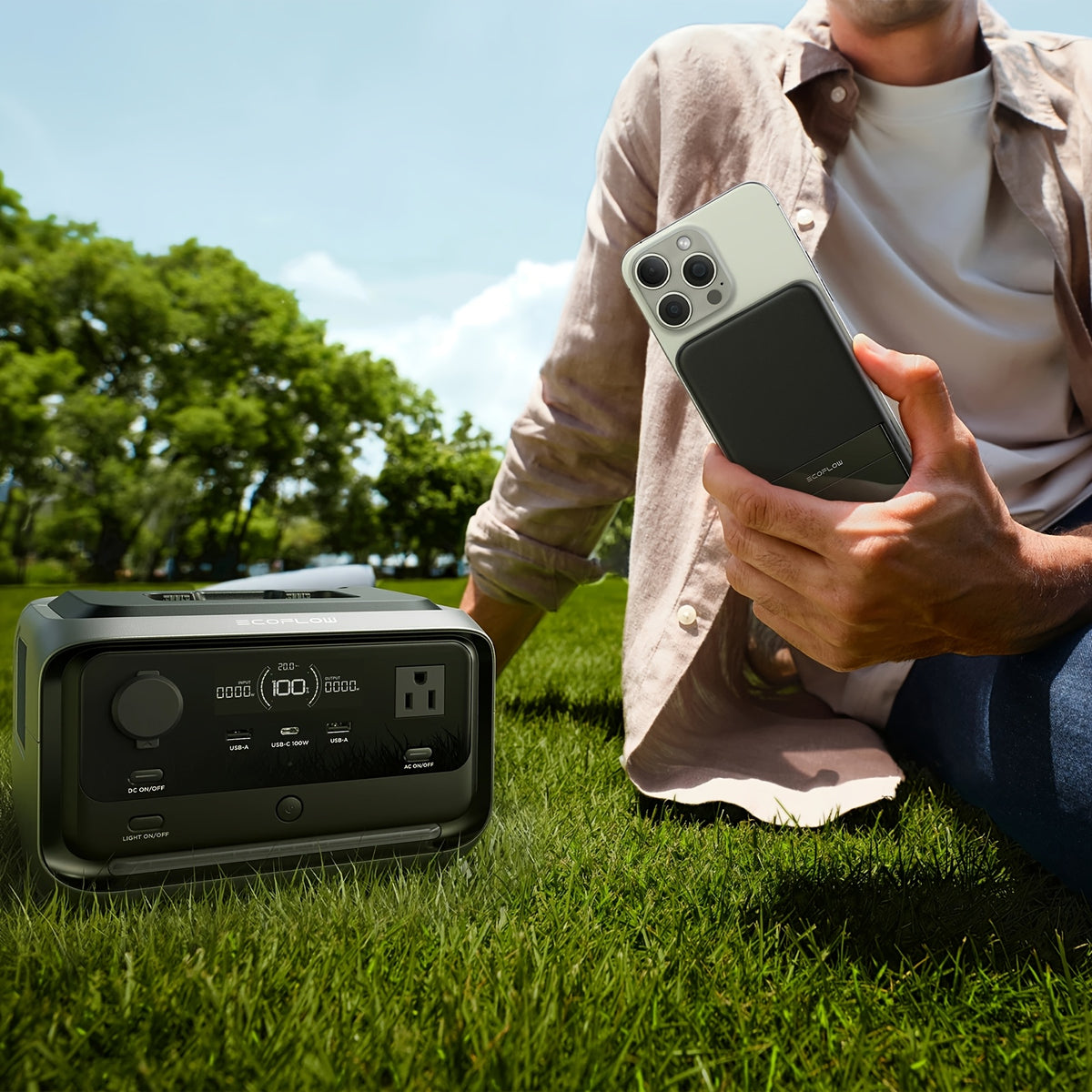 EcoFlow River 3 Plus 286Wh Wireless Power - Refurbished, Boost Combo & 5000mAh RAPID (only One Power Bank, Subject To The Actual Product Received)