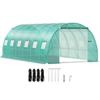 Walk-In Tunnel Greenhouse by VEVOR, 20 x 10 x 7 ft Plant Shelter with 12 Mesh Windows and Two Zippered Doors