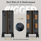OYEROL 3pcs Hardshell Luggage Set, 20/ 24/ 28 Inch Lightweight ABS+PC Suitcase with TSA Lock, 360° Double Spinner Wheels, Expandable Design for Men & Women Travel, Black