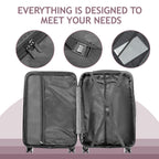 Nested Hardside Luggage Set in Purple, 4 Piece - TSA Compliant