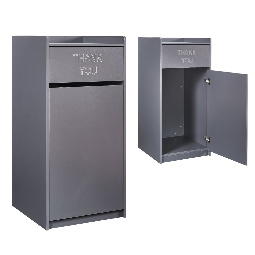 Large 40-Gallon Wooden Waste Bin with a Tray Top, Featuring a Spacious Design, Easy-To-Clean Surface, And Compact Storage, Perfect for Offices, Restaurants, And Kitchen Cabinets