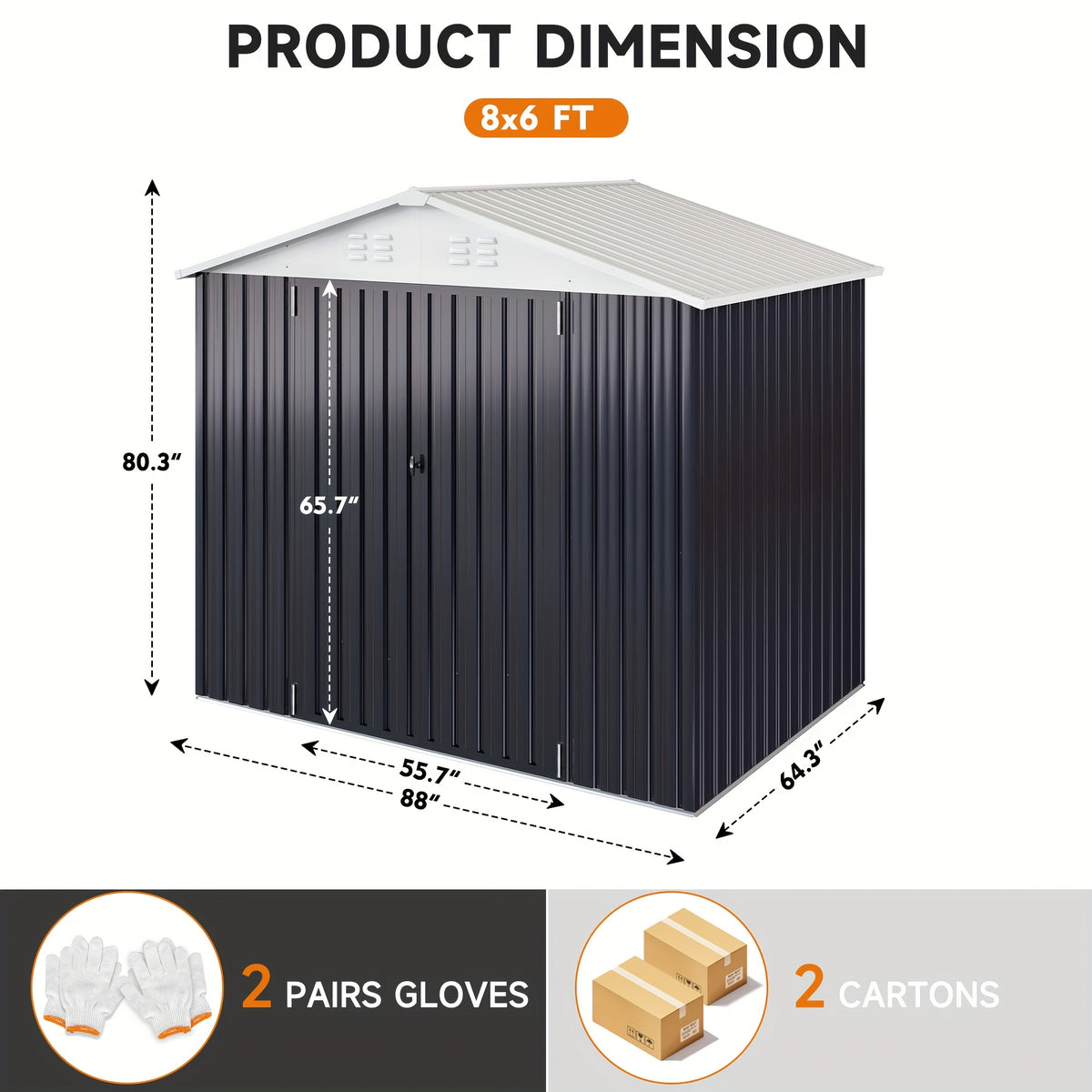 Metal Storage Shed, Large Outdoor Shed With Updated Frame Structure, Garden Tool Sheds For Backyard Patio Lawn, Grey