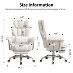 Executive Office Chair with Footrest — Oversized High-Back Recliner Rated to 500 lb for Home Desk Seating