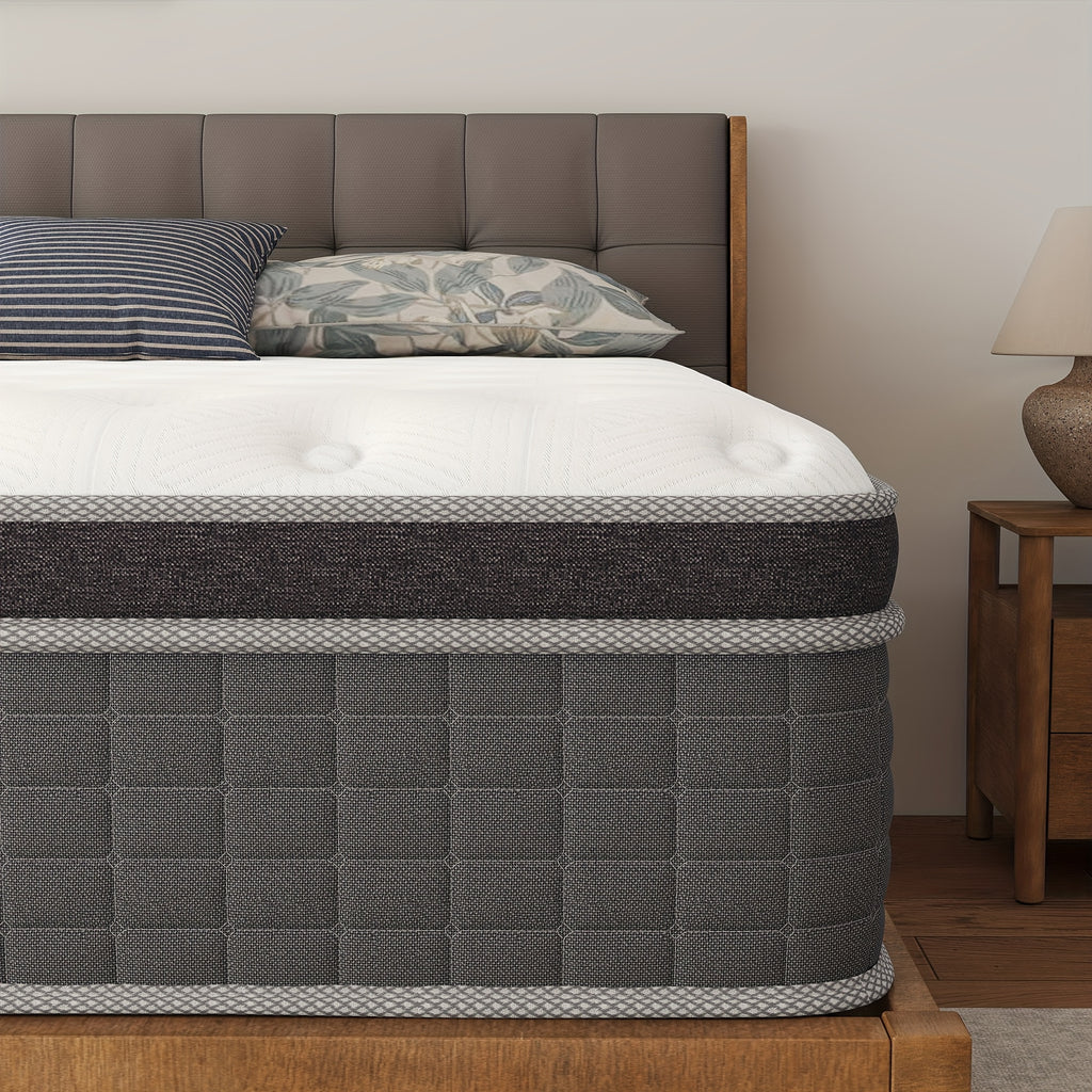 10/12/14in Twin, Full, Queen, King, Mattress Memony Foam And Spring, Hybrid Mattress, Medium Firmness, Lumbar Support, for Home RoomsHotels, Boxed
