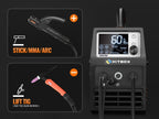 [Ideal For Home & Auto] Hitbox 200A 4-In-1 Gasless Mig/Stick/Lift Tig/Spool Gun Welder, 110V Welding Machine With LCD Screen & Synergic IGBT Inverter, Auto Wire Feed, Ideal For Home & Auto Repair And Welding