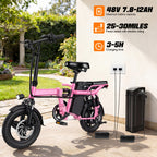 Folding Electric Bike, 560W Motor, 18-24MPH Top Speed, 48V 7.8-12AH Battery, 25-30 Miles Pedal-Assisted Range, 500LBS Max Load Capacity, Ideal for Daily Commuting And Outdoor Trips