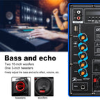 Sound Portable Party Bluetooth Speakers Loud Sound Powerful, DJ Sound Stereo Loud Bass Karaoke Machine with Sound Reactive Party Lights, USB/SD Input and Telescopic Pull Rod, Remote Control