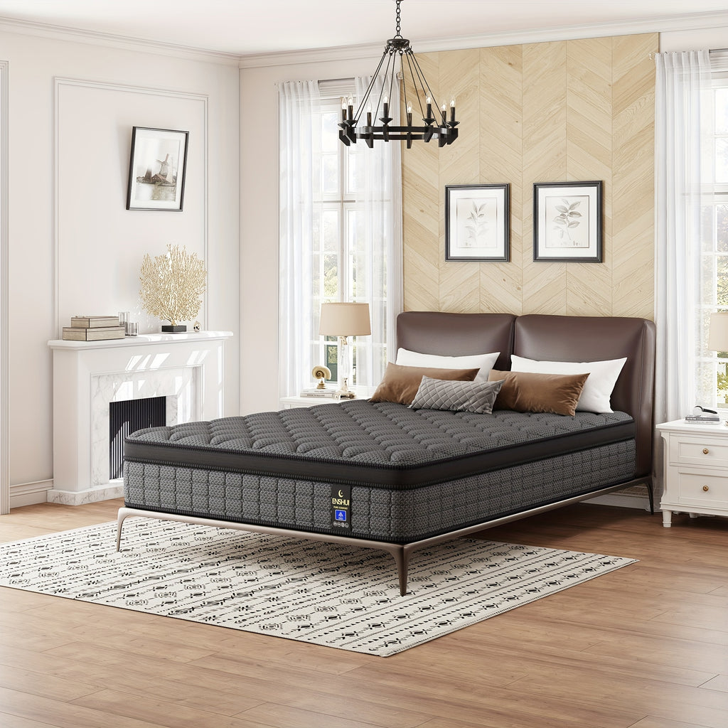 12-Inch/14-Inch Queen Size Mattress, Deep Sleep Memory Foam Hybrid Euro Top Mattress - 7-Zone Design - Ideal Lumbar Support for Ultimate Comfort - Available in Twin, Full, Queen, And King Sizes