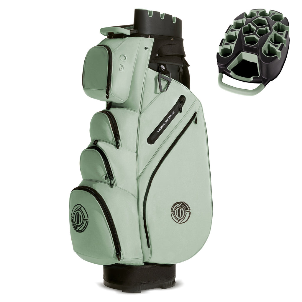 Professional Silent T- Lock Golf Cart Bag 14 Way Full Length Layer Lock Protection Silent Inner Shell Ergonomic Strap with Rain Cover
