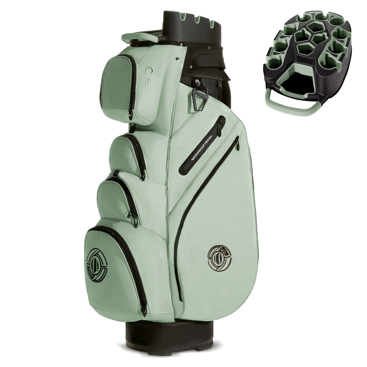 Professional Silent T- Lock Golf Cart Bag 14 Way Full Length Layer Lock Protection Silent Inner Shell Ergonomic Strap with Rain Cover