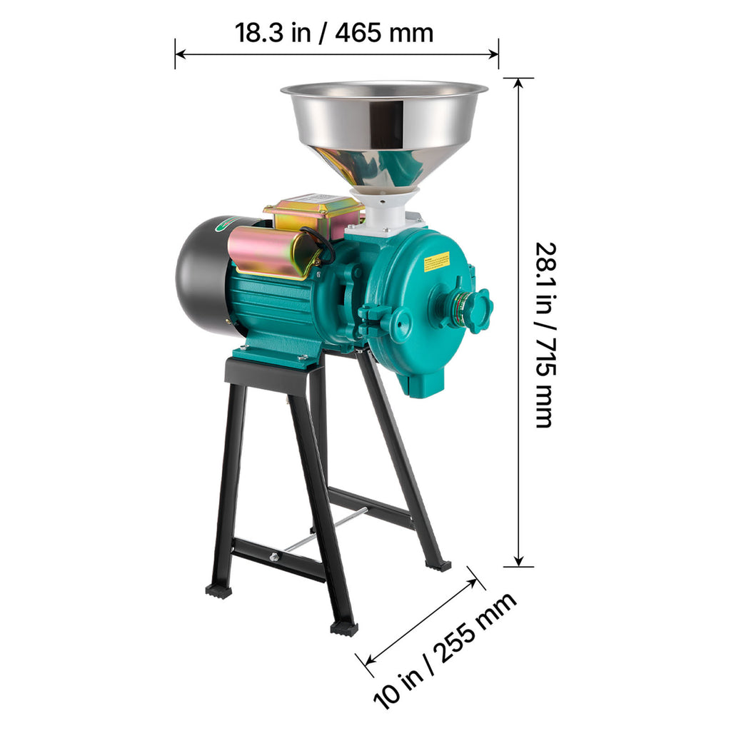 Electric Grain Mill Grinder, 1500W Commercial Spice Pulverizer for Dry Grains, Coffee, Cereals and Pepper