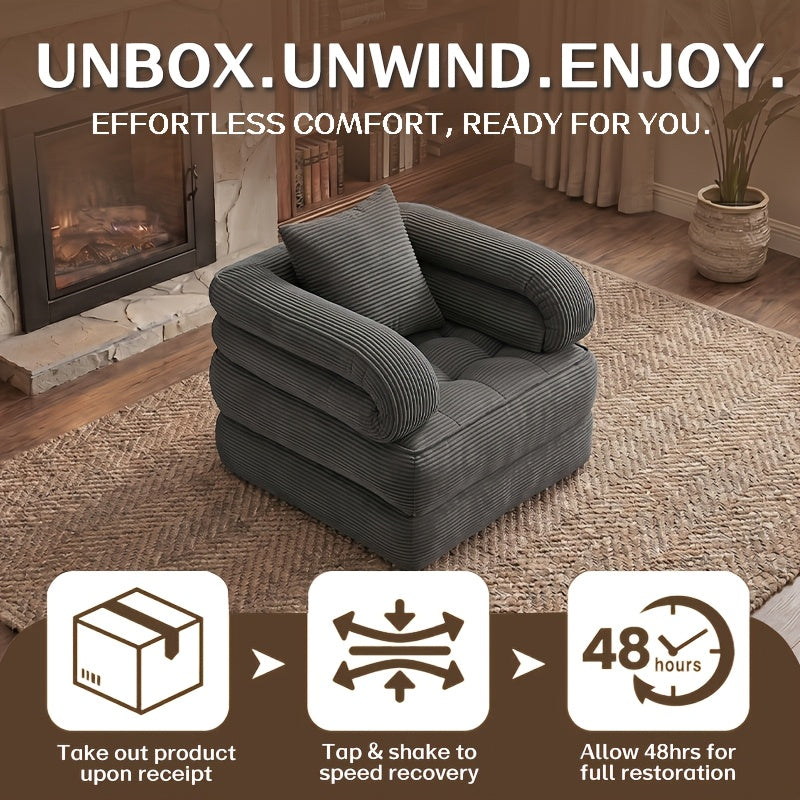 Black Friday Special | Locally Shipped 3-in-1 Compression Folding Sofa Bed, Single Convertible Chair Bed with Backrest & Multi-functional Lounge Chair, Suitable for Apartment Bedrooms, Living Rooms, Guest Rooms for Napping, and Reading, an Ideal Gift