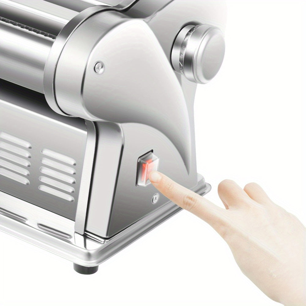 Electric Automatic Pasta Maker & Noodle Press - Stainless Steel Dough Sheeter Machine with Adjustable Thickness, Heavy-Duty for /Commercial Use Suitable for Noodles, Dumpling Wrappers, Wontons, Pancakes
