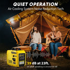 2450 Watt Inverter Generator, Quiet Gas Powered Generator, 1.6 Gallon Large Fuel Tank Fuel Capacity Up to 14 Hours, 120V AC Outlet, DC USB C Port, Parallel Ready, Metal Construction, Mobile Power Source, Robust Construction, Portable Generator