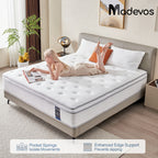 10/12 Inch Multilayer Hybrid Twin Full Queen King Size Mattress- Multiple Sizes & Styles Available, Ergonomic Design With Memory Foam And Pocket Spring, Medium Firm Feel