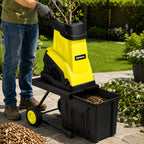 Wood Chipper, 1800W High Power Garden Branch Shredder, 15-Amp Electric Brushless Wood Chipper, Garden Tools With 10 Gallon Collecting Bin, Easy To Clean For Branches, Leaves And Yard Cleanup, Fathers Day Gift