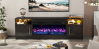 Fireplace TV Stand for Up to 80-Inch TVs with 36-Inch Fireplace, Modern Entertainment Center for Living Rooms