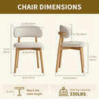 Medieval Modern Style Dining Chair Set (2pcs/4pcs Set) with Curved Backrest, Ergonomic Cushioned Chair Surface, Natural Wooden Legs with Adjustable Anti Slip Foot Pads, Sturdy Frame, Suitable for Kitchens, Restaurants, Cafes, And Dining Rooms