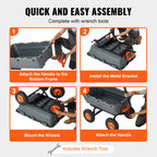 Garden Dump Cart – VEVOR 6.48 cu. ft. Yard Wagon for Heavy Loads and Tractor or Lawnmower Towing