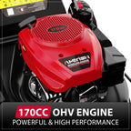 Self Propelled Gas Lawn Mower 21In. 170Cc, Gas Engine 3-In-1 Mulch, Bag, Side Discharge, 6-Position Height Adjustment, Lawn Mower, Self Propelled Lawn Mower, Lawn Care Equipment, Yard Maintenance, Adjustable Height Mower, Versatile Discharge