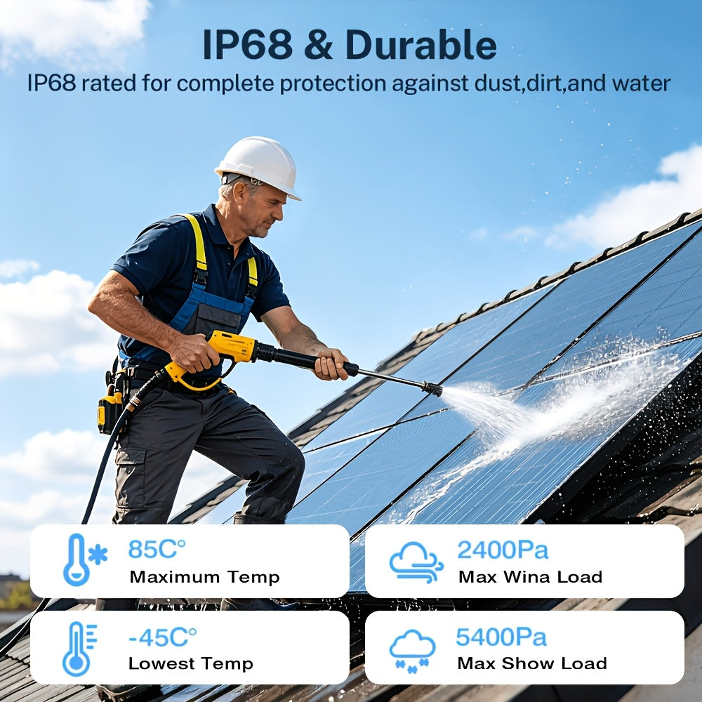 Werchtay 400W Solar Panels, 4×100W 25.5% High-Efficiency Monocrystalline Solar Panel, Waterproof PV Module for RV, Marine, Rooftop, Farm Battery, and Other Off-Grid Applications (4*100W) - Summer Early Bird Special